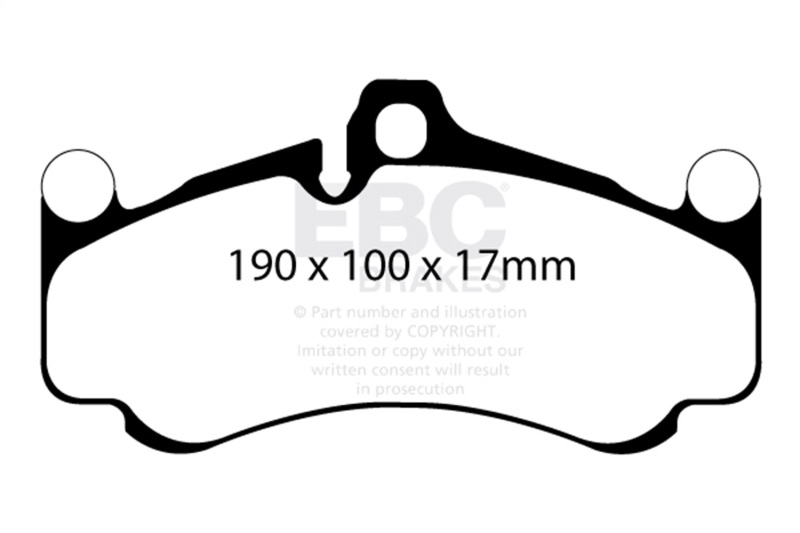 EBC 10-12 Porsche 911 (997) (Cast Iron Rotor only) 3.8 GT3 Yellowstuff Front Brake Pads - Image 2
