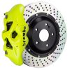 Brembo 15-23 Mustang Rear GT BBK 4 Piston Cast 380x28 2pc Rotor Drilled- Fluo. Yellow
