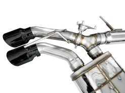 AWE Tuning 2021+ Cadillac CT4-V Blackwing SwitchPath Exhaust - Diamond Black Tips - Image 11