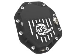 Alternative view of aFe 19-25 GM Trucks Front Diff Cover - Black w/ Machined Fins