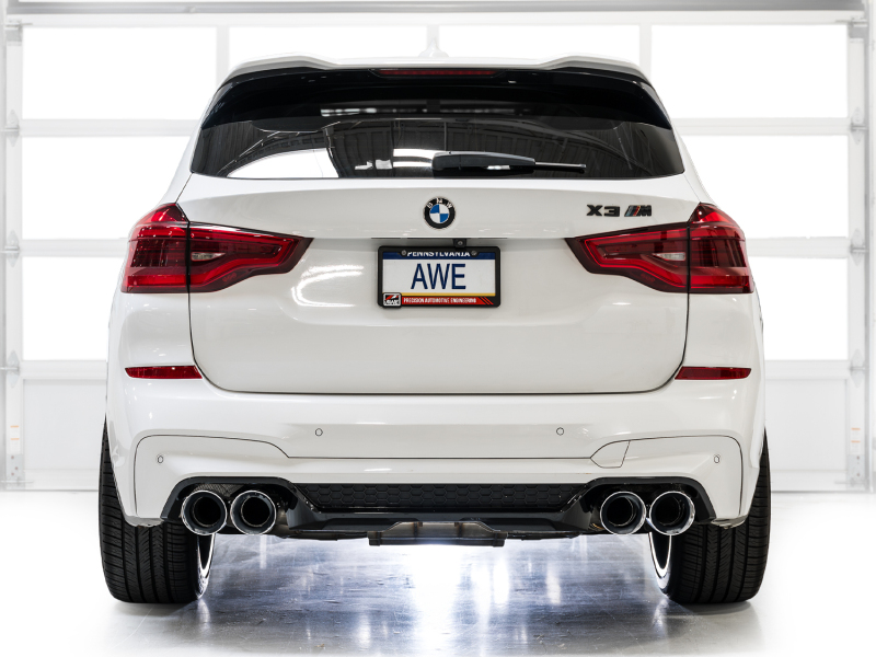 AWE Tuning 20-25 BMW X3 M/M Comp (F97) AWD SwitchPath Axle-Back Exhaust - Chrome Silver Tips - Image 2