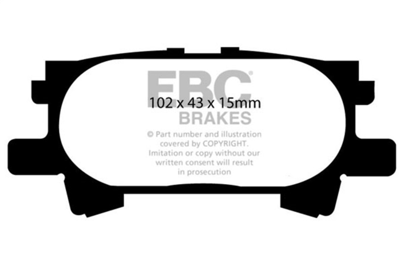 EBC 04-07 Lexus RX330 3.3 Yellowstuff Rear Brake Pads - Image 2