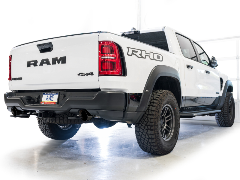 AWE Tuning 2025+ RAM 1500 RHO 3.0 I6 TT 0FG Dual Rear Exit Cat-Back Exhaust - Diamond Black Tips - Image 5