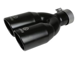 aFe Takeda 304 Stainless Steel Clamp-on Exhaust Tip Black 2-1/2ininlet x 3-1/2in Outlet X 12in L