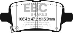 Alternative view of EBC 2016+ Chevrolet Malibu 1.5L Turbo (Elec PB) Yellowstuff Rear Brake Pads