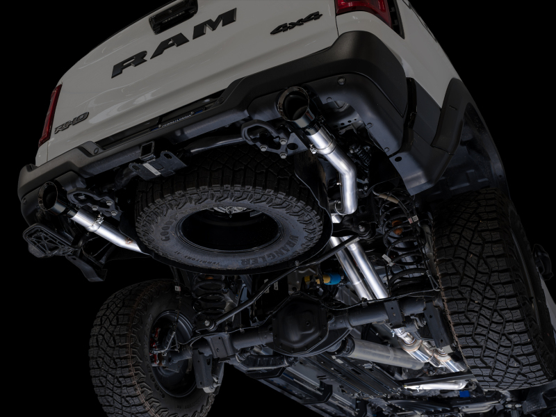 AWE Tuning 2025+ RAM 1500 RHO 3.0 I6 TT 0FG Dual Rear Exit Cat-Back Exhaust - Diamond Black Tips - Image 3