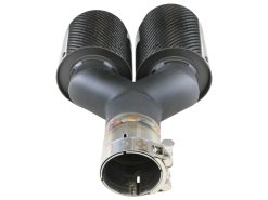aFe Takeda 2.5in 304 Stainless Steel Clamp-on Exhaust Tip Passenger Side 2.5in Inlet 4inDual-Carbon - Image 4