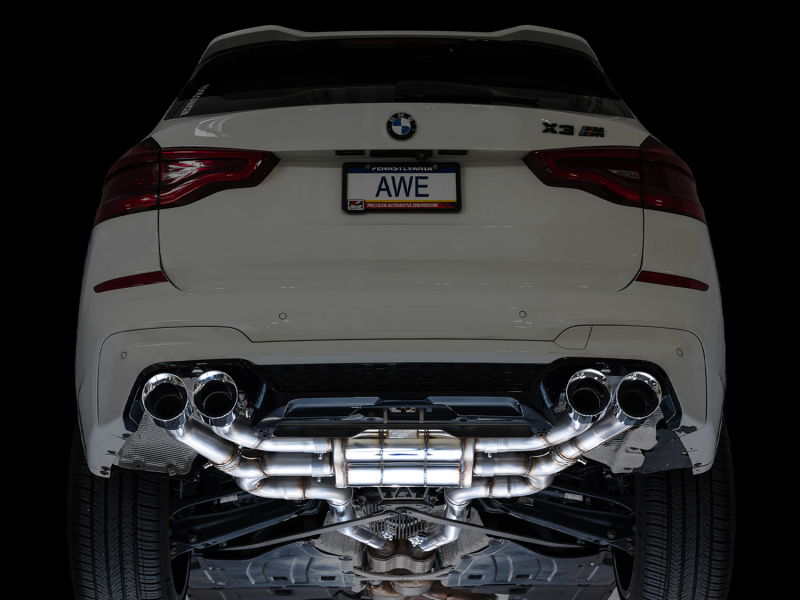 AWE Tuning 20-25 BMW X3 M/M Comp (F97) AWD SwitchPath Axle-Back Exhaust - Chrome Silver Tips - Image 9