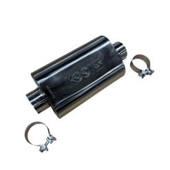 Alternative view of Kooks 3in Oval Clamp In Center/Center Muffler 12in Long Body Polished Stainless Steel