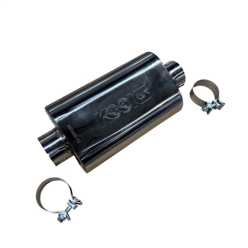 Kooks 3in Oval Clamp In Center/Center Muffler 12in Long Body Polished Stainless Steel - Image 2