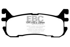 Alternative view of EBC 97-02 Ford Escort 2.0 Yellowstuff Rear Brake Pads