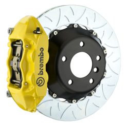 Brembo 15-18 M3 Excl CC Brakes Rr GT BBK 4Pis Cast 380x28 2pc Rotor Slotted Type3-Yellow