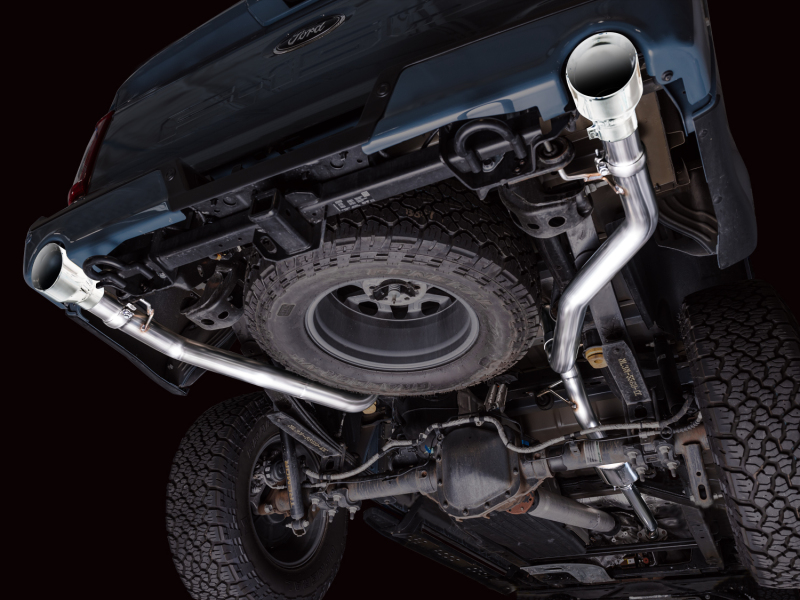 AWE Tuning 2021+ Ford F150 Tremor w/ Bumper Cutouts 0FG Non-Resonated Cat-Back w/ Chrome Silver Tips - Image 2