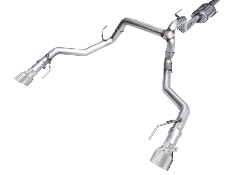 AWE Tuning 2021+ Ford F150 Tremor w/ Bumper Cutouts 0FG Non-Resonated Cat-Back w/ Chrome Silver Tips - Image 9