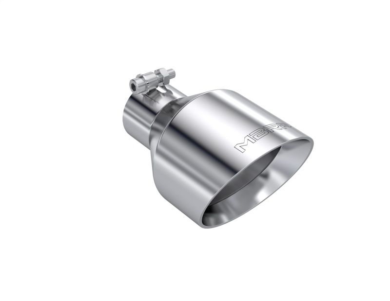 MBRP T304 SS Tip 2.5in ID, 5in OD Out, 8in Length, Angle Cut, Dual Wall