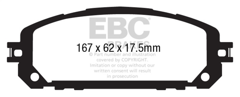EBC 2019+ Jeep Cherokee 2.0T Orangestuff Front Brake Pads
