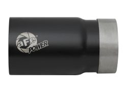 Alternative view of aFe MACH Force-Xp Universal Exhaust Tip 3-1/2 IN Inlet x 4 IN Outlet x 7 IN L Black Right Side Exit
