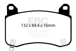 Alternative view of EBC 2020+ Tesla Model Y Yellowstuff Front Brake Pads