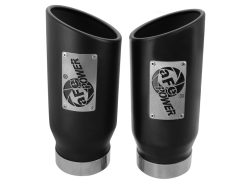 Alternative view of aFe MACH Force-Xp Universal Exhaust Tip 4 IN Inlet x 5 IN Outlet x 12 IN L- Black Tip