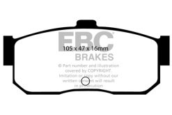 Alternative view of EBC 91-97 Infiniti G20 2.0 Yellowstuff Rear Brake Pads