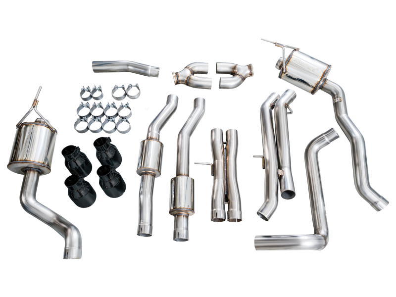 AWE Tuning 2021+ Cadillac Escalade 6.2L 0FG Dual Exit Exhaust System w/ 5in Diamond Blk Tips - Image 18
