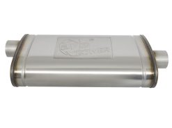 Alternative view of aFe MACHForce XP SS Muffler 3in Center Inlet / 3in Offset Outlet 22in L x 11n W x 6in H Body