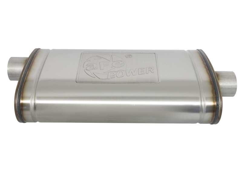 aFe MACHForce XP SS Muffler 3in Center Inlet / 3in Offset Outlet 22in L x 11n W x 6in H Body - Image 2
