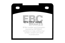 Alternative view of EBC 66-74 Lotus Elan 1.6 Yellowstuff Front Brake Pads