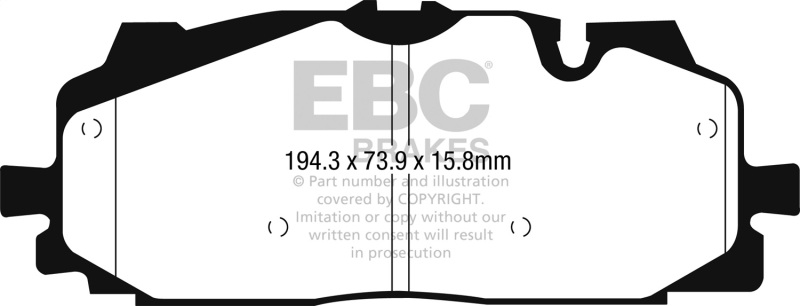 EBC 17-24 Audi RS4 2.9TT / 21-24 Audi RS3 2.5T Yellowstuff Front Brake Pads - Image 2