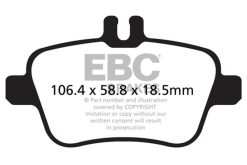 Alternative view of EBC 13+ Mercedes-Benz CLA250 2.0 Turbo Yellowstuff Rear Brake Pads