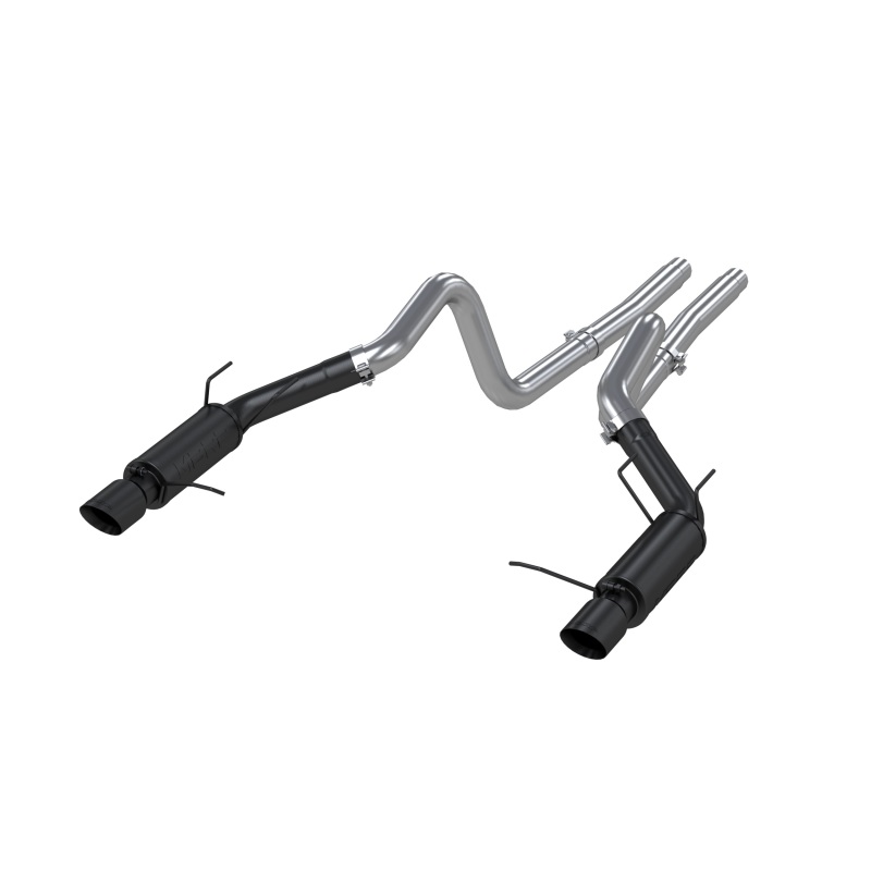 MBRP 11-14 Ford Mustang GT 5.0L 3in Cat Back Dual Split Rear Race Version 4in Tips - Black - Image 2