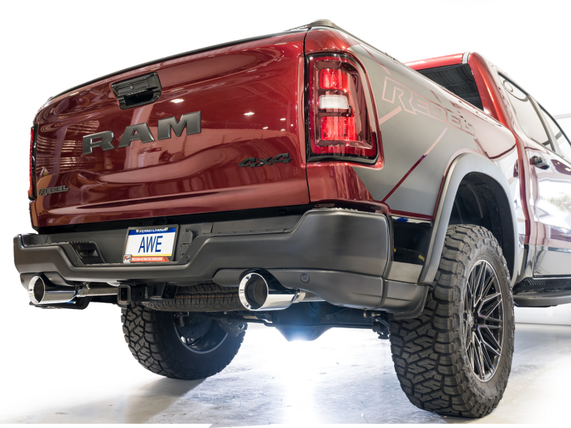 AWE Tuning 2025+ RAM 1500 3.0TT Rebel 0FG Cat-Back Exhaust w/ Chrome Silver Tips - Image 6