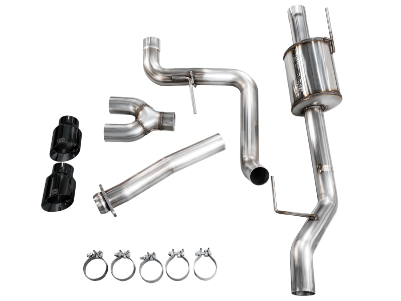 AWE 21-25 Ford F150 (14th Gen Reg Cab) Cat-Back Exhaust - 4.5in Dual Side Exit Diamond Black Tips - Image 10