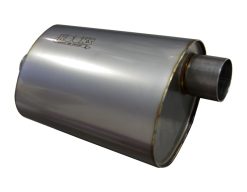 Alternative view of Kooks 2.5in. Oval Center/Offset Muffler 12in. Long Body Stainless Steel