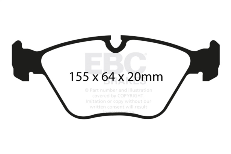EBC 04-06 BMW X3 2.5 (E83) Yellowstuff Front Brake Pads - Image 2