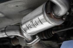 MBRP 19-23 Mazda 3 Hatchback T304SS 2.5in Axle-Back, Dual Rear Exit Street Profile - Image 3