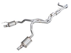 Alternative view of AWE Tuning 2021+ Cadillac Escalade 6.2L 0FG Dual Exit Exhaust System (Reuses OE Tips)