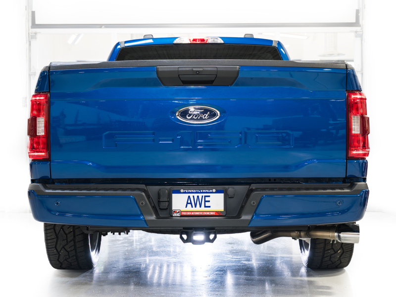 AWE Tuning 21-25 Ford F150 (14th Gen Reg Cab) Cat-Back Exhaust - 4.5in Dual Side Exit Chrome Tips - Image 3