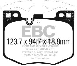 Alternative view of EBC 2017+ BMW 530 2.0L Turbo (G30) Yellowstuff Front Brake Pads