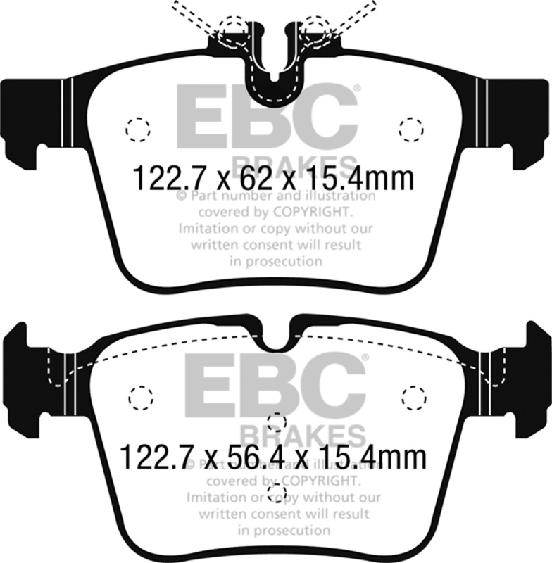 EBC 15+ Mercedes-Benz C300 (W205) 2.0 Turbo 4-matic Yellowstuff Rear Brake Pads - Image 2