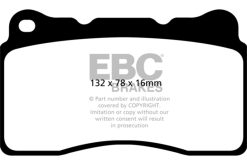 Alternative view of EBC 2016+ Cadillac CT6 2.0L Turbo Yellowstuff Front Brake Pads