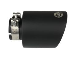 aFe Takeda 304 SS Clamp-On Exhaust Tip 2.5in. Inlet / 4.5in. Outlet / 7in. L - Black - Image 3