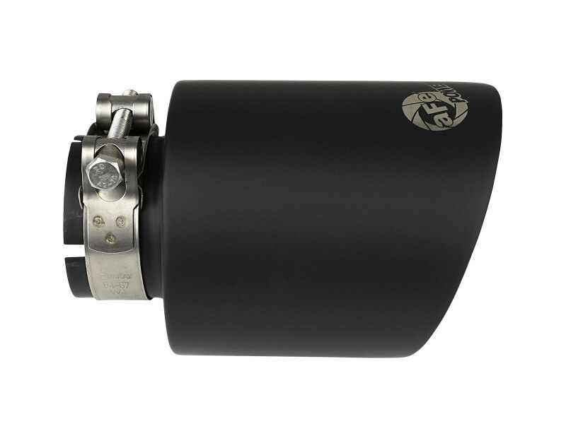aFe Takeda 304 SS Clamp-On Exhaust Tip 2.5in. Inlet / 4.5in. Outlet / 7in. L - Black - Image 3