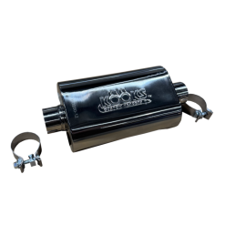 Kooks 2.5in Oval Clamp In Muffler 12in Long Body Polished Stainless Steel - Image 3