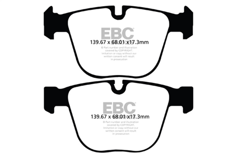 EBC 10+ BMW 535i 3.0 Twin Turbo GT (F07) Yellowstuff Rear Brake Pads - Image 2