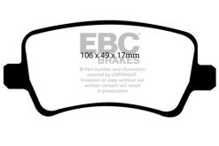 Alternative view of EBC 13-15 Land Rover LR2 2.0 Turbo Yellowstuff Rear Brake Pads