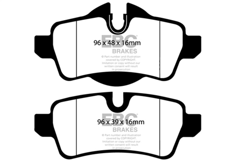 EBC 07-14 Mini Hardtop 1.6 Yellowstuff Rear Brake Pads - Image 2
