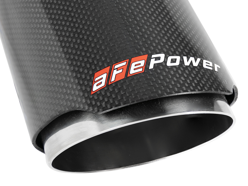 aFe MACH Force-Xp 409 SS Clamp-On Exhaust Tip 2.5in. Inlet / 4in. Outlet / 7in. L - Carbon - Image 5
