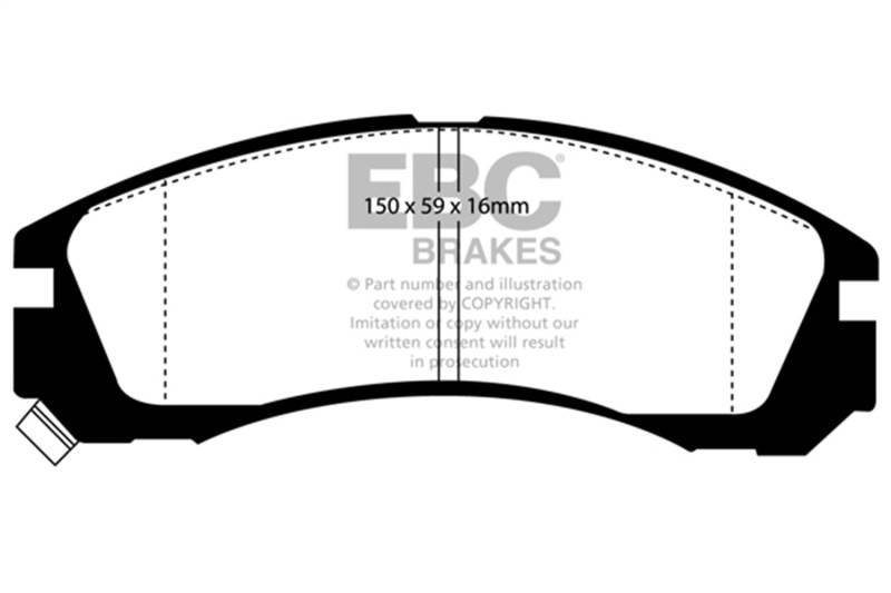 EBC 98-02 Dodge B150 B1500 Cargo 1500 Van 1/2 Ton Yellowstuff Rear Brake Pads - Image 2