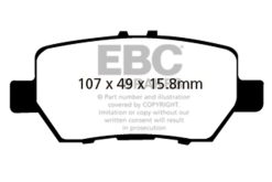 Alternative view of EBC 05-08 Acura RL 3.5 Yellowstuff Rear Brake Pads